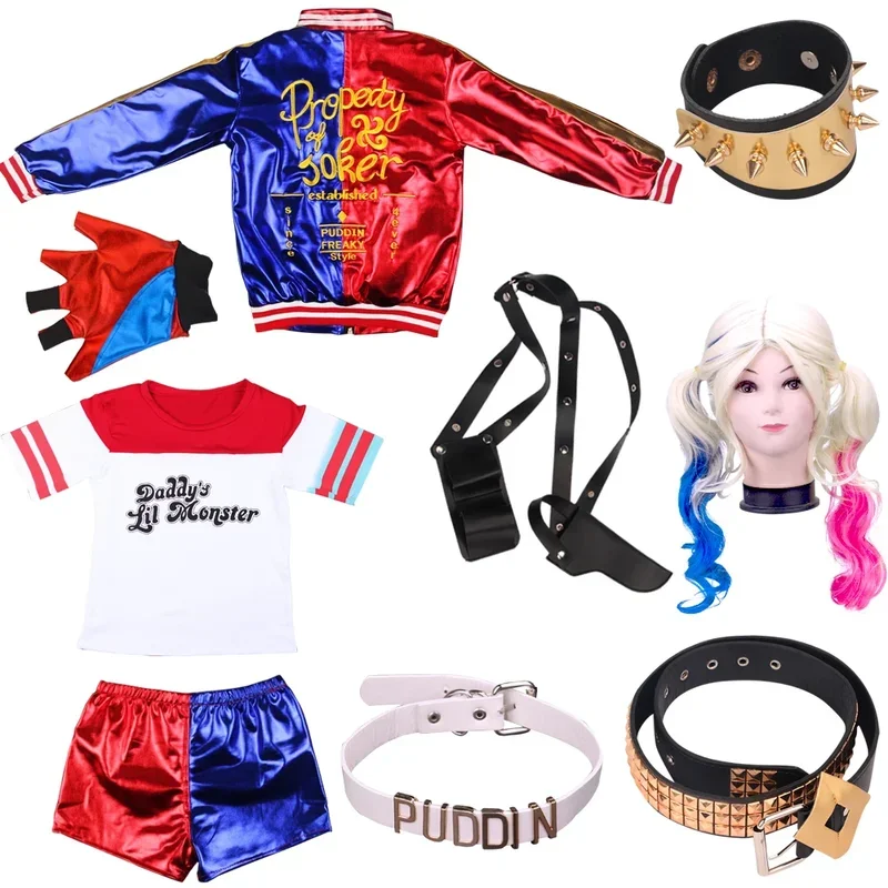 Disfrac De Harley Suicide Cosplay Para Niños Y Niñas, Conjunto De