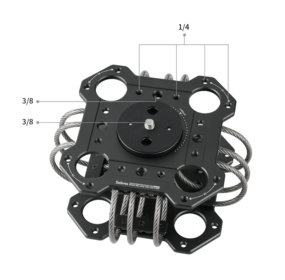 Selens Stoßdämpfer Vibrationsisolator 1/4 3/8 Stahldrahtplatte für Auto-Saugnapfhalterung Gimbal DJI RS4 RS3 RS2 Ronin S M – Detail 5