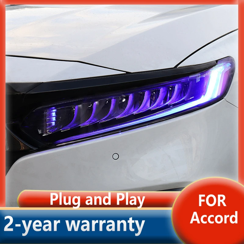 

For Honda Accord G10 LED Headlight 2018 2019 Headlights Accord DRL Turn Signal High Beam Angel Eye Projector Lens Head Lamp