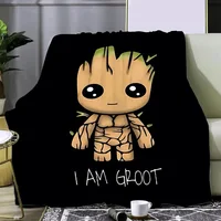 Marvel Cute Groot Printed Blanket Picnic Blankets Warm Blanket Soft and Comfortable Blanket Home Travel Birthday Gift 1