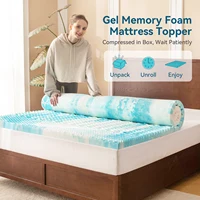 Hcore Mattress Topper, 5-Zone Memory Foam Mattress Topper, Cooling Gel Mattress Topper, Topper for Pressure Relieve, Blue 3