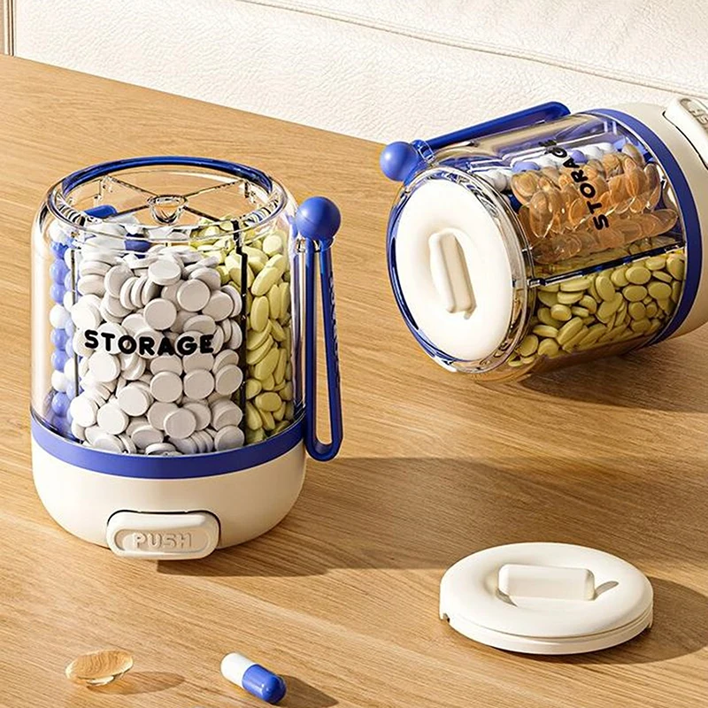 Compact 4-Compartment Daily Pill Organizer and Storage Box