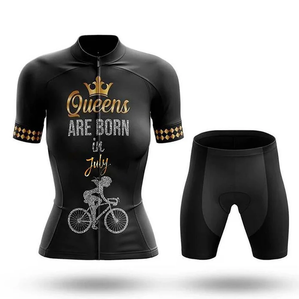 

July Queens Summer Cycling Jersey Short Set Wear Gel Breathable Pad MTB Clothes Kits Bike Clothing Road Suit
