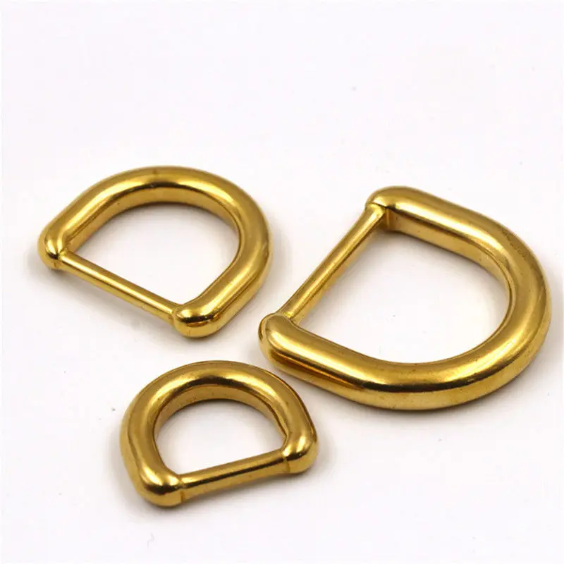 Solid Brass Molded D ring Buckle for Leather Craft Bag Purse Strap Belt Webbing Dog Collar 15/20/25mm 1piece