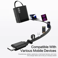 65W USB C Charger Power Supply USB C GaN Fast Charger 3-Port PD Charger Retractable Charging Cable for iPhone 16 MacBook Pro - Image 4