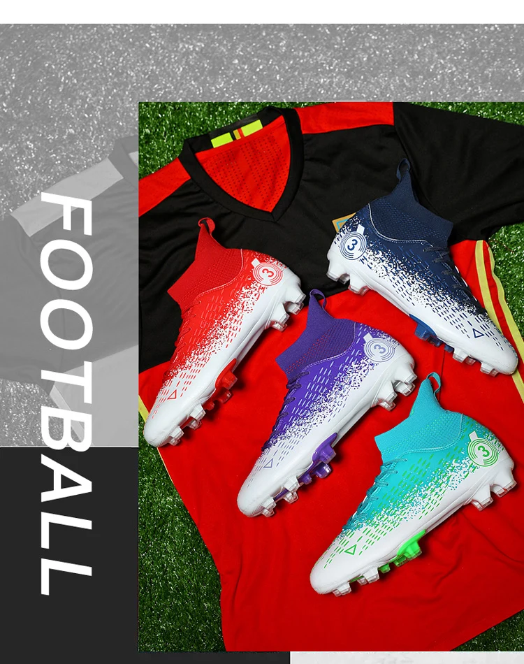 Vīriešu futbola apavi ar radzēm, sporta apavi, futzāla bērnu futbola zābaki, iekštelpu un āra treniņu apavi, neslīdoši apavi_voghion.com