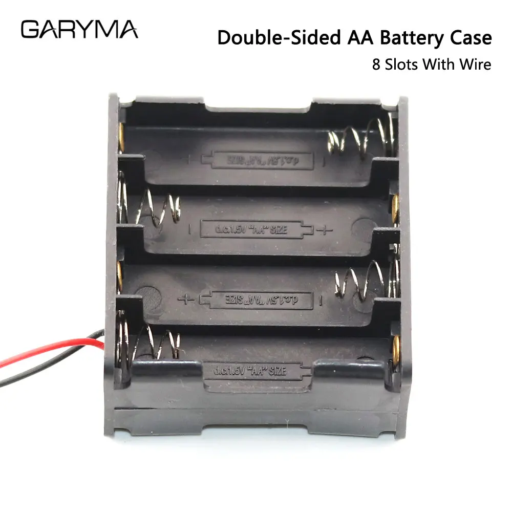 Battery Case AA Back To Back Holder Box Storage with Wire Leads 2x 4x 6x 8x 10x Slot 3V~15V Connector