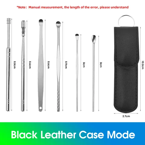 6Pcs Ear Wax Remover Ear Cleaning Kit Curette Ear-Picker Ear Ceruman Pick Cleaning Tool Ear Cleaner Earwax Remover Set