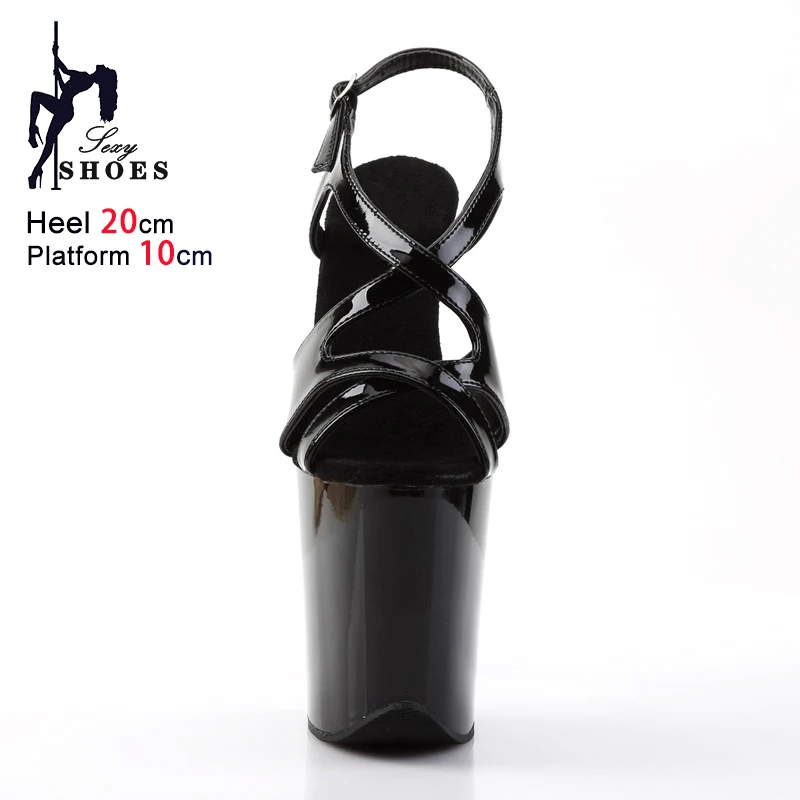 20CM Stiletto Fashion Platform Matte Sandals Woman 2025 Summer Cross Back Strap Black Pole Dance Heels Sexy Model T Show Shoes