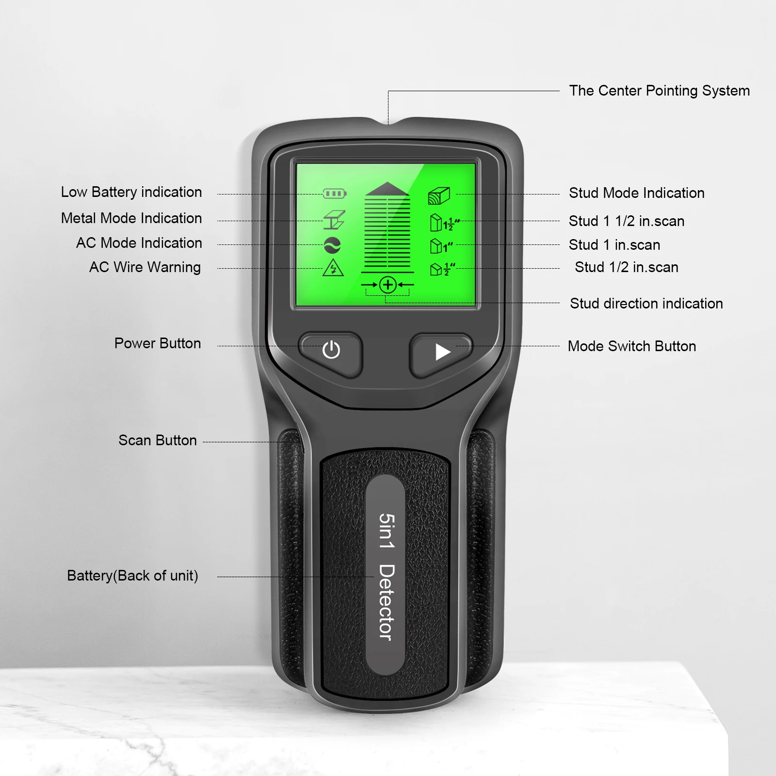 HANMATEK SF1 Stud Finder Wood Studs Metal Detecion Detection