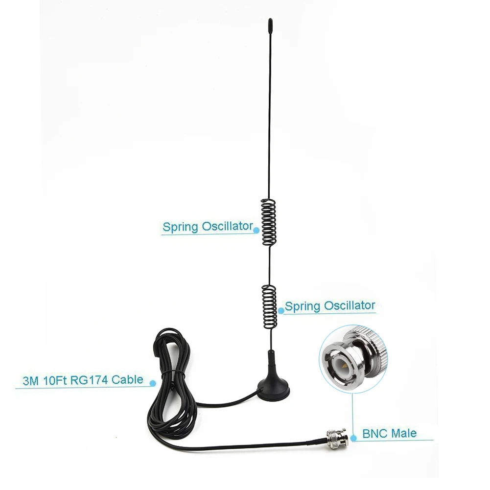 Vhf Uhf Ham Radio Antenna Radio Amatoriale Radio Mobile Scanner Antenna Bnc 25Mhz -1200Mhz Base Montaggio Antenna Per Auto