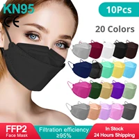 10Pcs Color Approved FFP2 Mask Hygienic Safety Dust Respirator Reusable Adult Face Masks FPP2 Mascarillas KN95 Fish Mask 1
