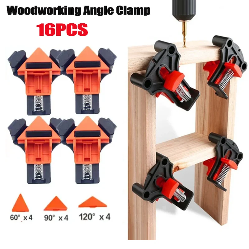 1 4 16Pcs Woodworking Frame Clamp 90 Degrees Corner Clamp Wood Angle 1 4 16Pcs Woodworking Frame Clamp 90 Degrees Corner Clamp Wood Angle