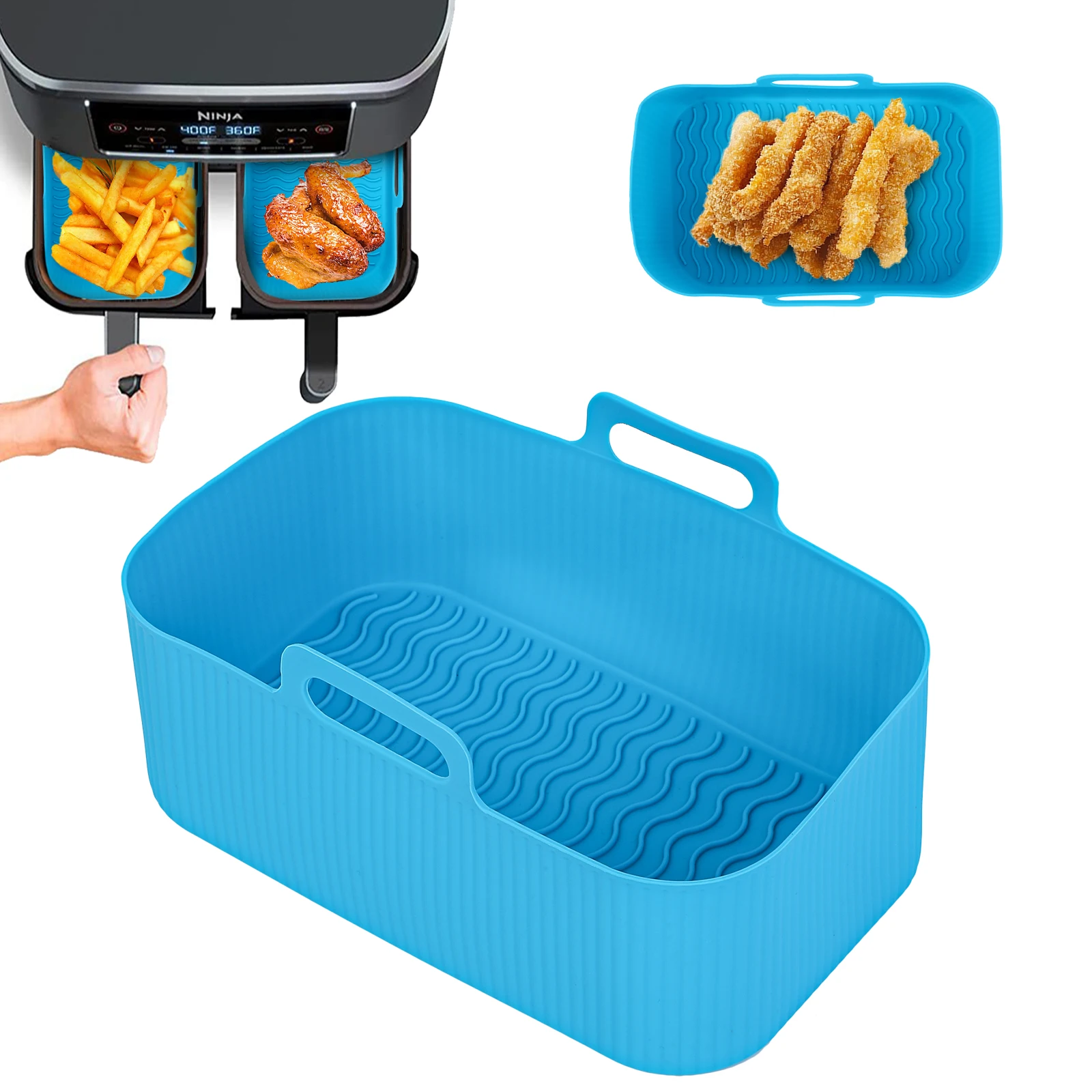 Air Fryer Steel Rack for Ninja Dual Basket Silicone Pot Baking Liner  Accessories