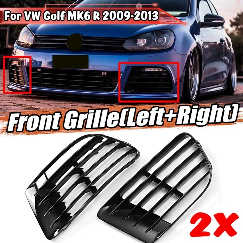 

For Golf MK6 R 2009-2013 R20 Look Fog Light Lower Bumper Grille Grill Cover 5K0853665E 5K0853666E