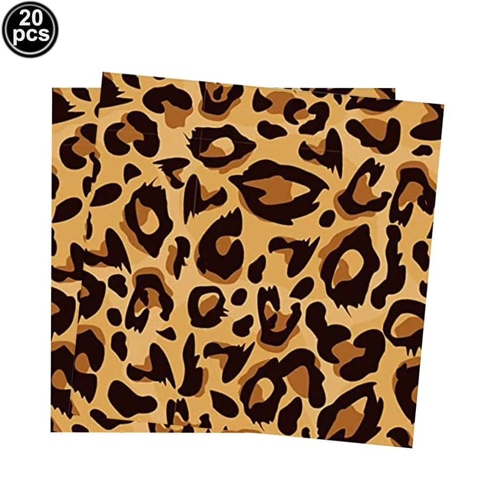 Leopard Print Party Supplies Birthday Decoration Dessert Plates Cups Napkins Tablecloths Animal Print Party Disposable Tableware