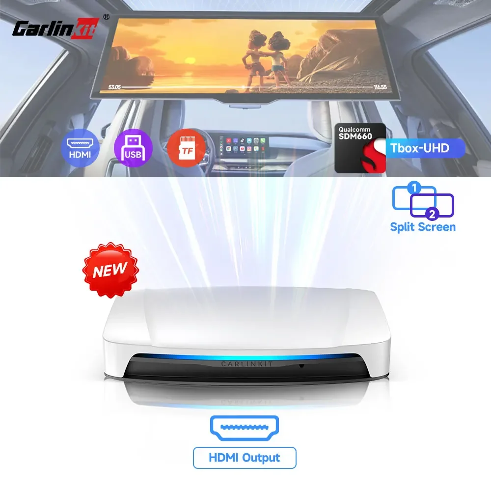 CarlinKit UHD HDMI Output Android 13 CarPlay AIBox SDM660 Wireless CarPlay Android Auto Video Smart TV Streaming Box for OEM Car