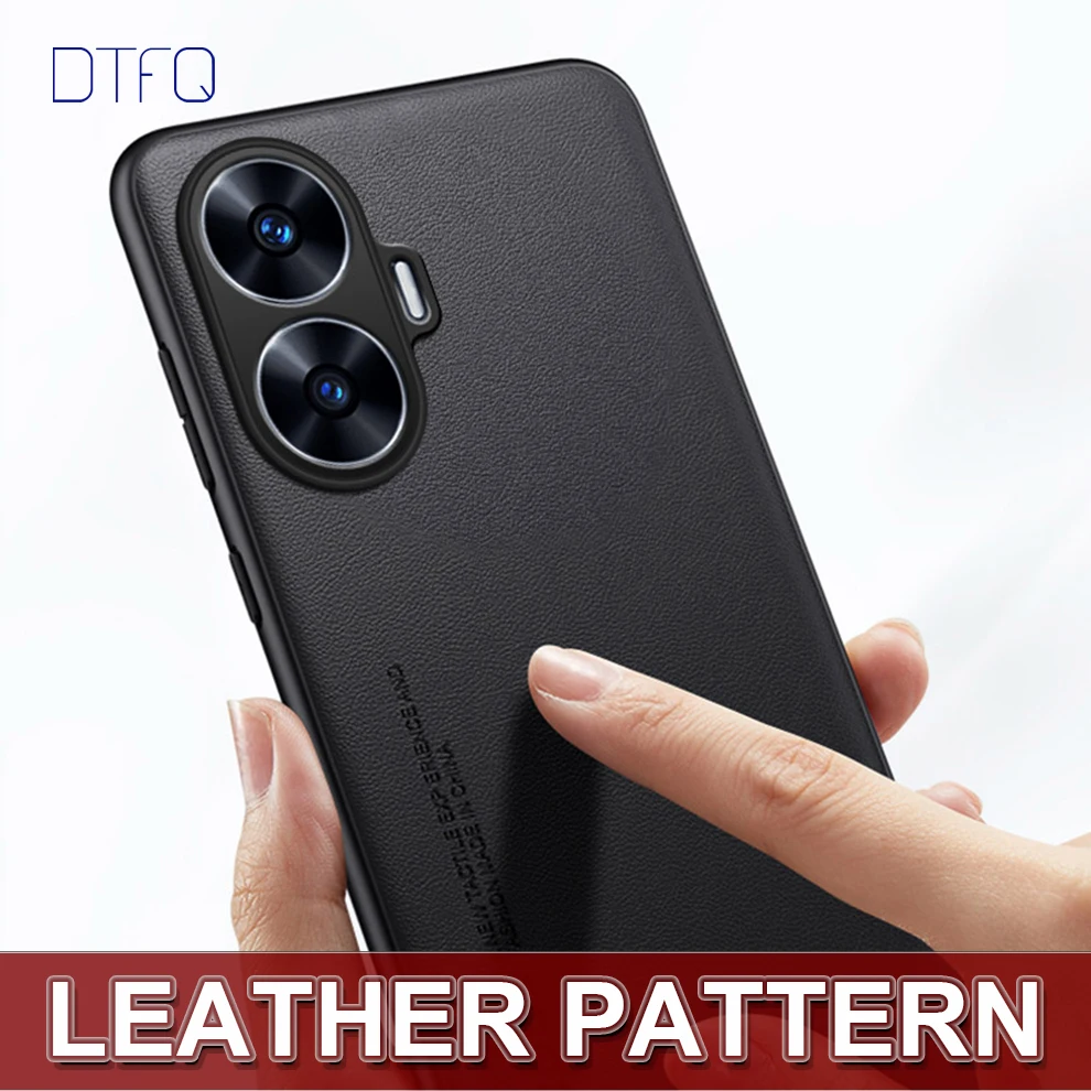 Fodral för realme C55 Bakstycke Coque Funda Stötsäkert fodral för OPPO realme C53 Läderfodral för realme C55_voghion.com