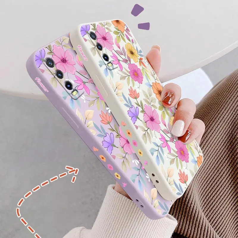 Colorful Flower Silicone Phone Case Cover