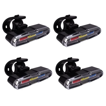 4X USB Rechargeable Front Rear Bicycle Light 1