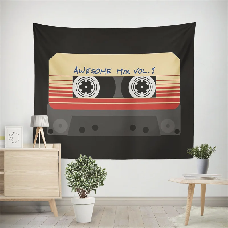 

Aertemisi Awesome Mixtape Vol 1 Tape Music Retro Tapestry Wall Hanging Art for Bedroom Living Room Decor Party Backdrop