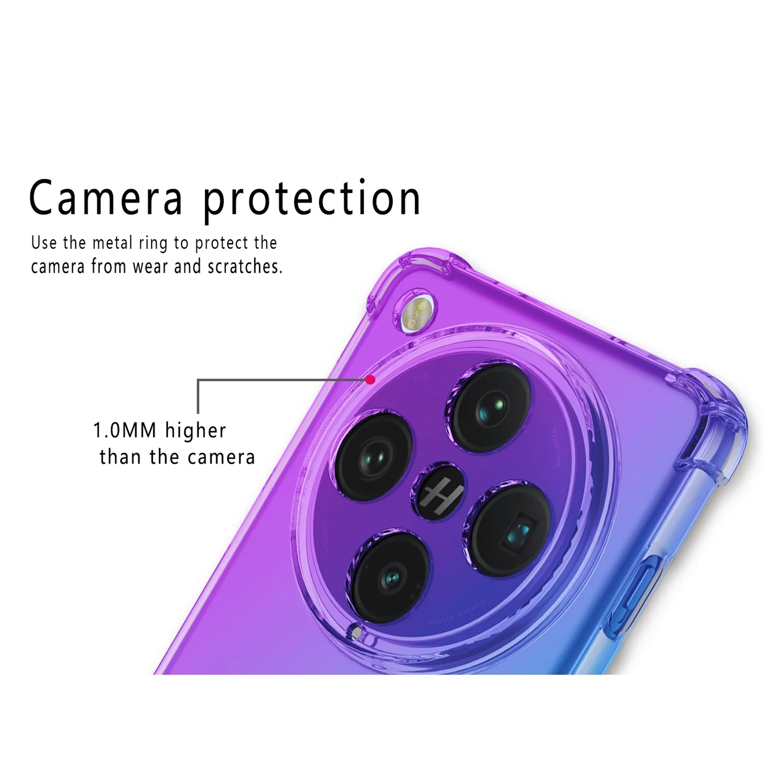 Shockproof Transparent Gradient TPU Protective Phone Case Cover