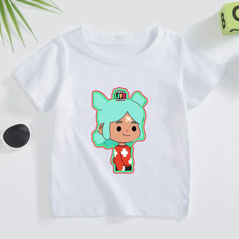 Girls/boys Game Toca Boca And Gacha Life World Cartoon Graphic Printed  T-shirt Kids Comfy Versatile Summer Short Sleeved Clothes - Family Matching  Outfits - AliExpress