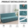 Jacquard Stretch Armless Futon Cover with Skirt Ruffled Futon Sofa Bed Cover Machine Washable Couch Cover Futon Sofa Cover 1pc 3