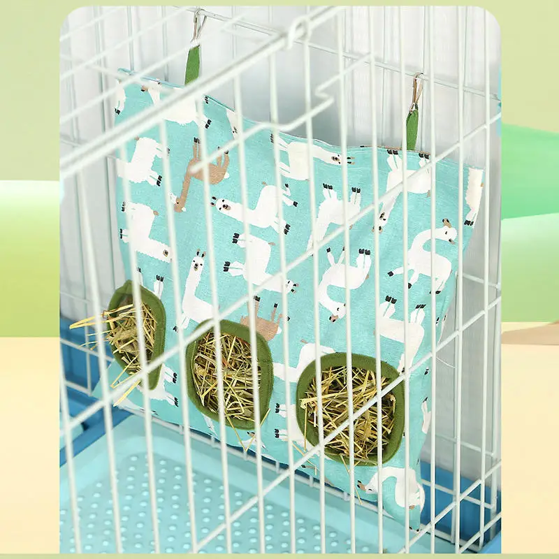 Hanging Dry Grass Feeder Bag for Rabbit Small Animal Food Storage Bags Pet Feeding Multipurpose Guinea Pig Supplies