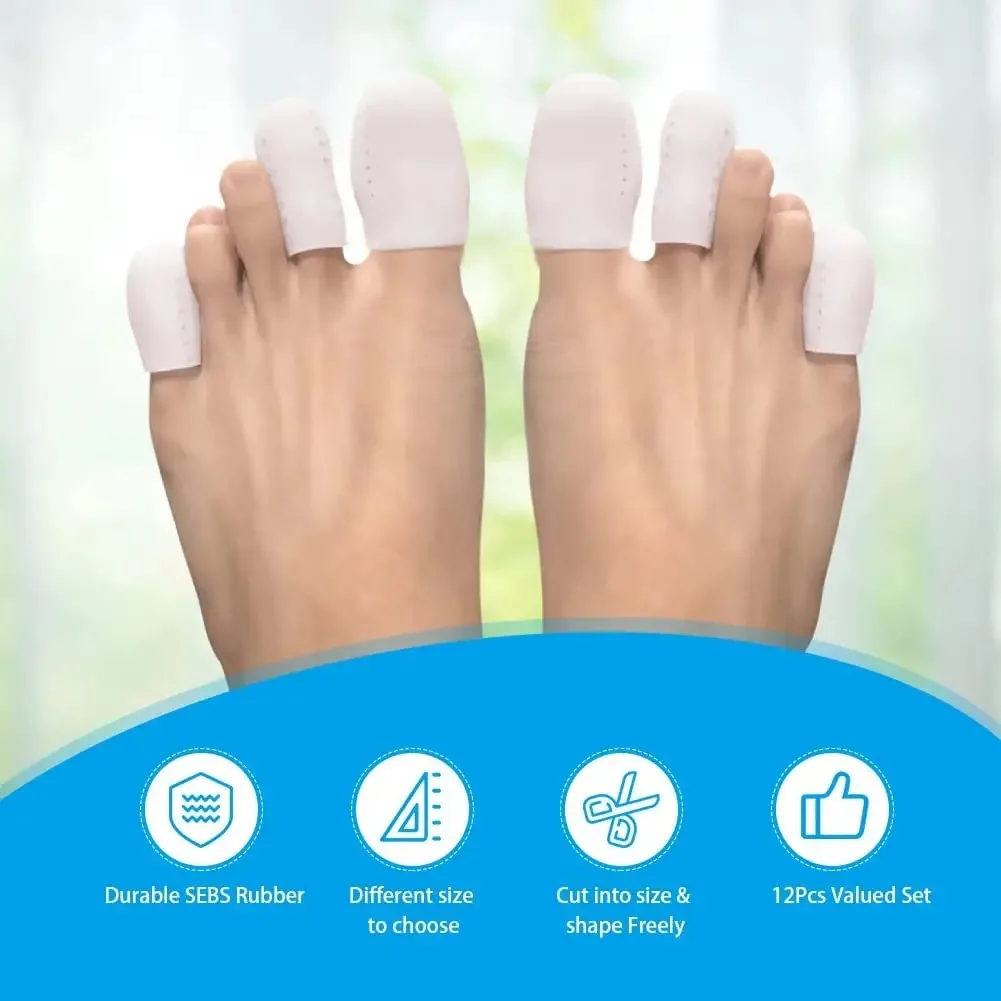 2PCS Breathable Toe Protectors Sleeve Bunion Pads Cushion Big Toe Guards Silicone Toe Covers For Protection Of Ingrown Toenails