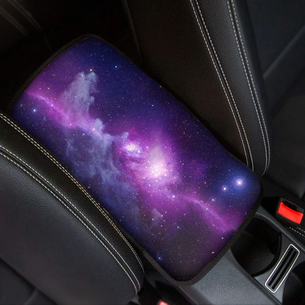 thumbnail image 1 of Reposabrazos de coche con estampado 3D de galaxia morada, cómodo, antideslizante, fácil de instalar, accesorios para coche, 1 of 4