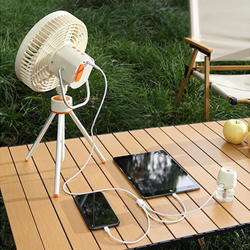 New 12000mAh Camping Fan Rechargeable Tripod Fan Portable Circulator Wireless Ceiling Electric Fan with Power Bank LED Lighting 4 New 12000mAh Camping Fan Rechargeable Tripod Fan Portable Circulator Wireless Ceiling Electric Fan with Power Bank LED Lighting 4
