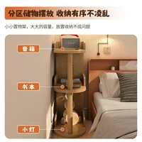 Wooden Corner Storage Bedside Table Simple Modern Multi-Layer Side Table Nightstand Cabinet Standing Bookcases Home Living Room 5