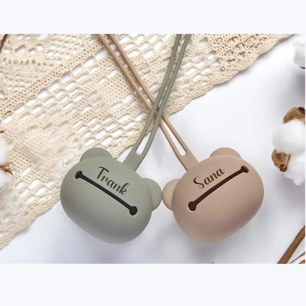 MIYOCAR Personalized Silicone Baby Pacifier Holder Case Custom Silicone Dummy Holder Dummy Storage Dummy Box Baby Shower Gift 2