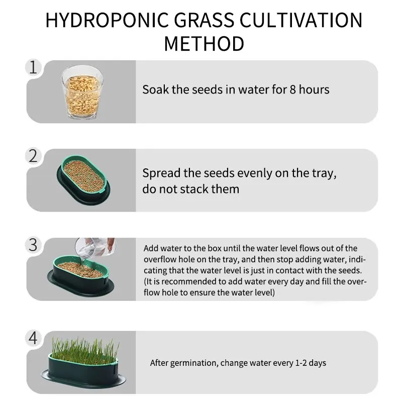 Cat grass growing pot New Pet Cat Sprout Dish Growing Pot Hydroponic Plant Cat Grass Germination Digestion Starter Dish Greenhouse Grow Box