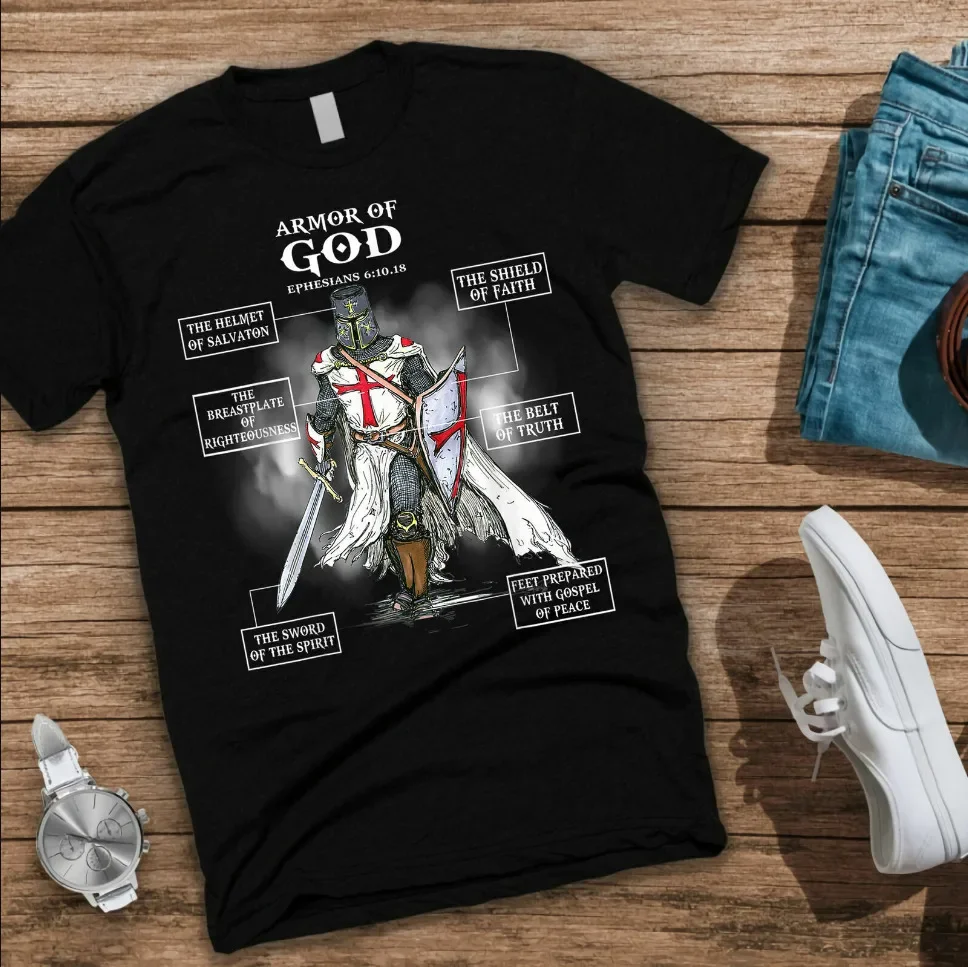 

Armor Of God Knight Templar Christian T-Shirt S-5XL Unisex Tee Shirt Gift USA