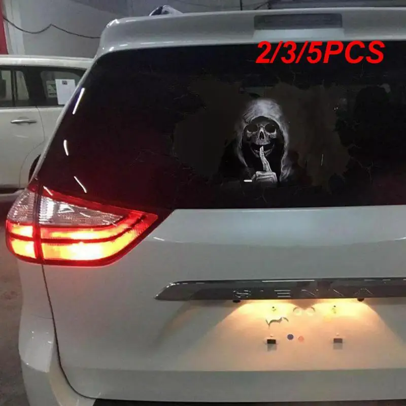 

2/3/5PCS Halloween Horror Skull Car Window Glass Sticker Horror Ghost Head Rear Window Demon Stickers Car Exterior Decoration