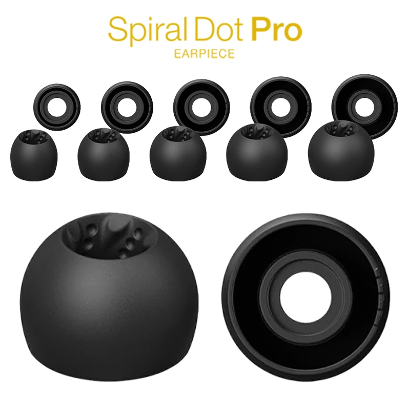 Premium Silicone Spiral Dot Eartips for Earphones and Headphones