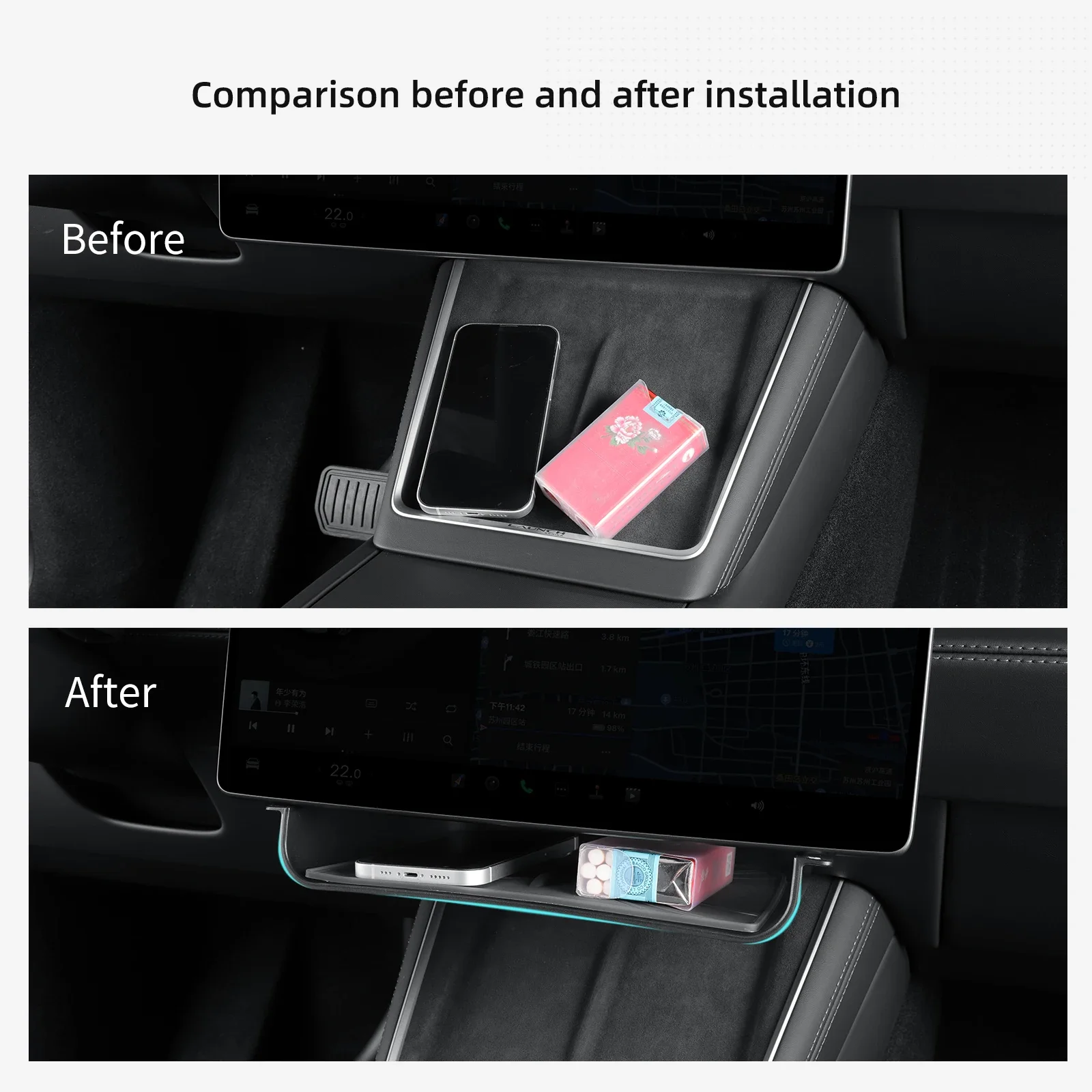 For Tesla Model Y Juniper 2025 And Model 3 Highland 2024-2025 Hidden Storage Box