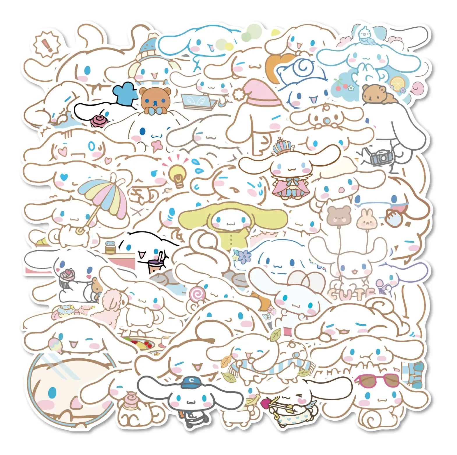 

50pcs Cinnamoroll Sticker Pack Cartoon Phone Case Waterproof Anime Stickers Cute Laptop Skin Kawaii Sanrio Stickers