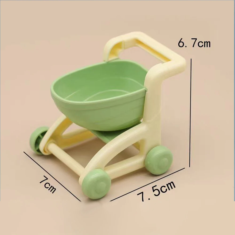 1/12 Dollhouse Shopping Basket Supermarket Cart Cash Register Miniature Furniture Kitchen Toy  Refrigerator Shelve Model Gift 6