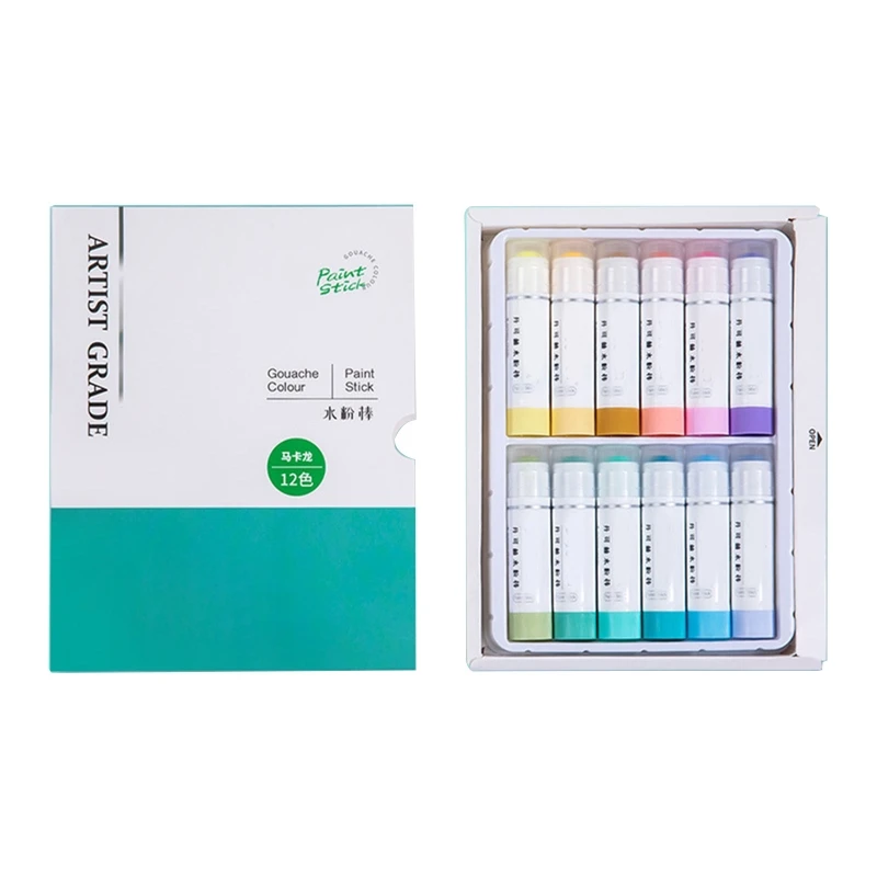 Pro Soft Solid Gouache Paint Sticks Drawing Graffiti Art Crayons Washable Non Toxic for Kids Students Artists Painter