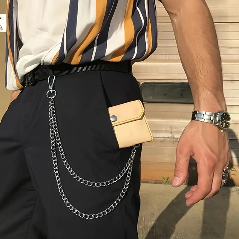 2/3 Layer Punk Hip-hop Long Metal Belt Chain - Fashion Multi-layer Trousers Waist Chain Keychain Men Women Streetwear Accessory