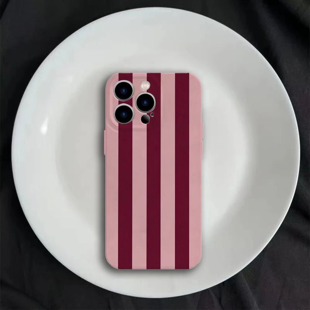 Burgundy Art Line Design Glossy Film Phone Case