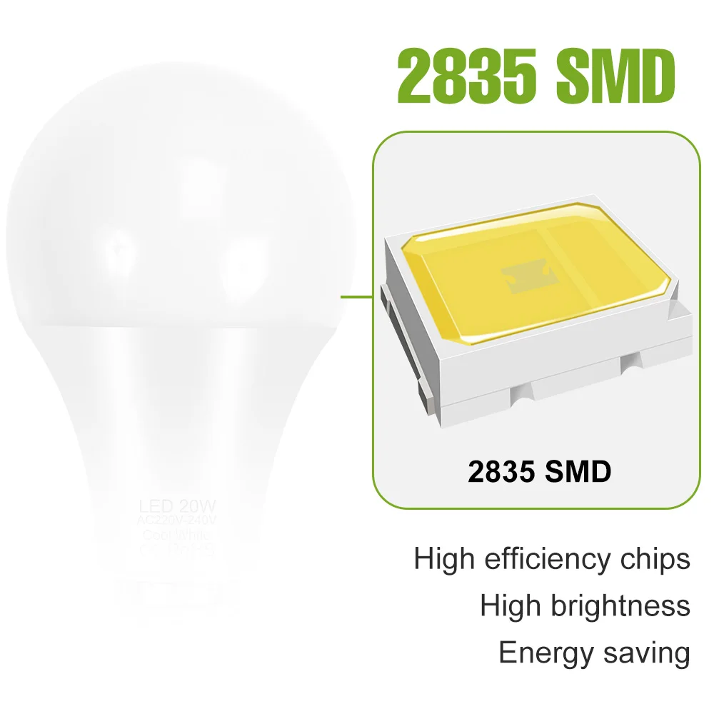 20W LED 전구 E27/E26 램프 E14 샹들리에 전구 3W 6W 9W 12W 15W 18W 3000K/6500K 에너지 절약 AC220V 가정용 거실