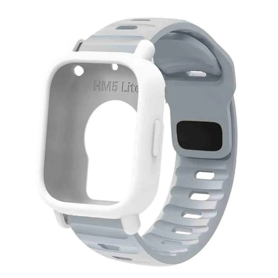 Silicone Strap & Bumper Cover for Smartwatch - Sporty Replacement Wristband Protector
