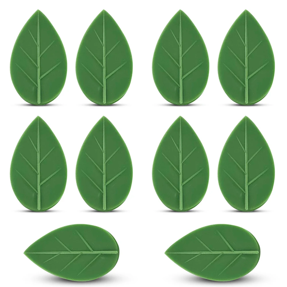10 Pieces Self-Adhesive Plant Clamps Leaf Shape Wall Climbing Fixture Indoor Outdoor Flower Trainer Holders Cable Organizer