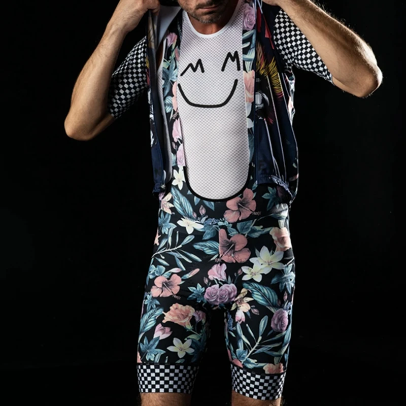 

LOVE THE PAIN Men Cycling Bib Shorts Gel Cushion Long Distance Travel Sweatpants Lycra fabric stretch pants MITI feet Bike Pants