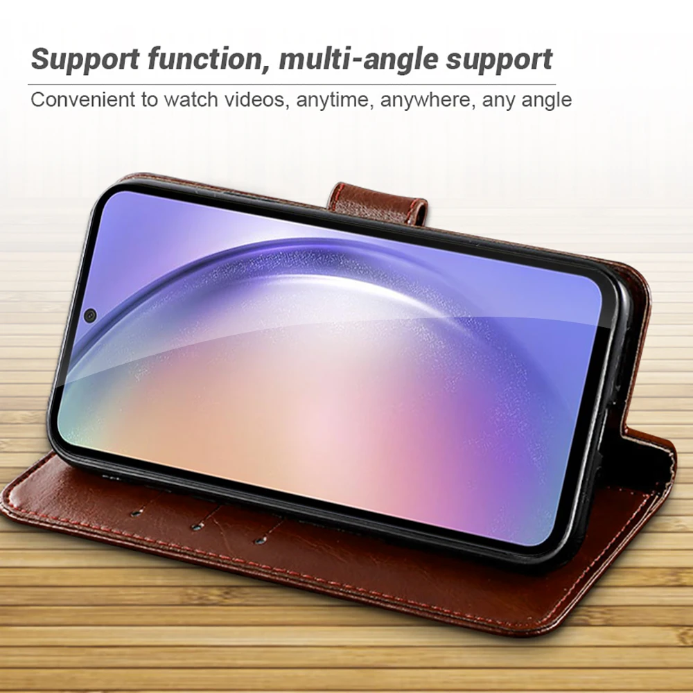 Leather Card Flip Case For Samsung Galaxy A54 5G Magnetic Holder Book Coque On Samung Sumsung A14 A24 A34 A54 A 14 24 34 54