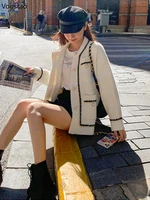 White Mink Cashmere Sweater Coat Women Autumn Winter Lazy Style Korean Retro Black Loose O-Neck Knitted Cardigan Fashion Outwear 4